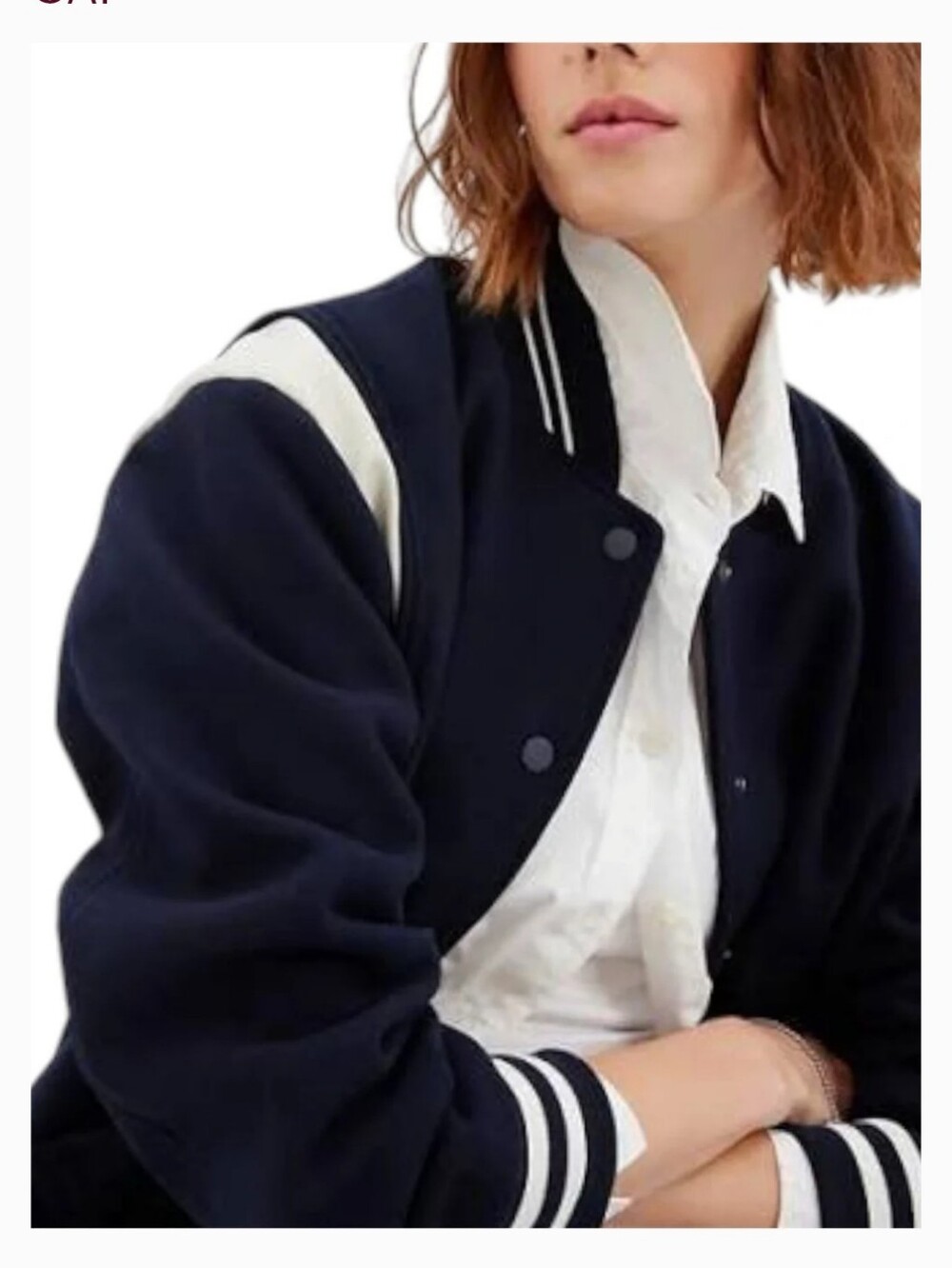 GAP  Women's  Navy Wool Blend Varsity Jacket- XS